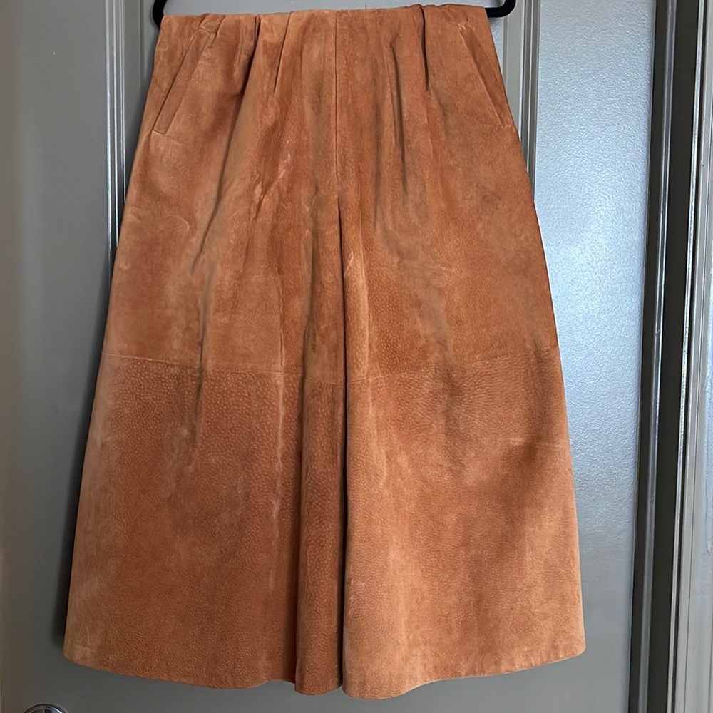 Vintage wide leg suede leather pants